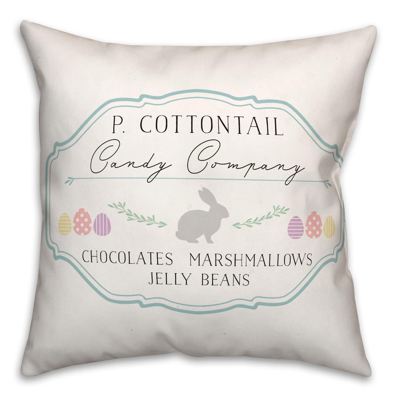 P Cottontail Candy Co 18" x 18" Indoor / Outdoor Pillow